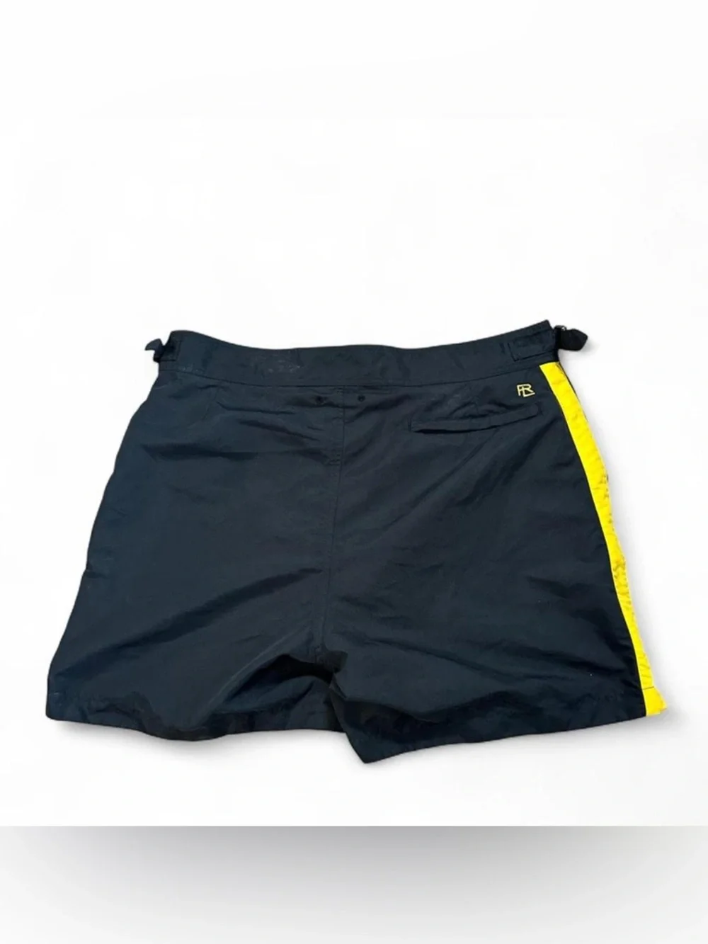 Ralph Lauren Purple Label Men’s Blk Yellow 5-Inch Mayfair Swim Trunk 32”